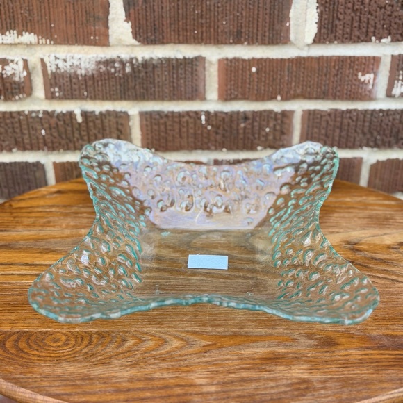 Kirkland Star Shape Hammered Glass Console Decor Bowl Seafoam Green 11” - Picture 1 of 7